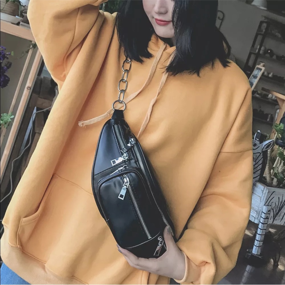 Trendy Faux Leather Chain Vintage Fanny Pack Bag - Picture 5 of 7